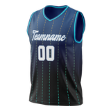 Custom Unisex Navy Blue & Royal Blue Pattern Basketball Jersey BS0000381819