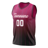 Custom Unisex Pink & Black Pattern Basketball Jersey BS0000382501