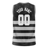 Custom Unisex Black & Gray Pattern Basketball Jersey BS0000390103