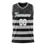 Custom Unisex Black & Gray Pattern Basketball Jersey BS0000390103