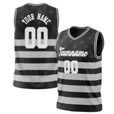 Custom Unisex Black & Gray Pattern Basketball Jersey