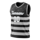 Custom Unisex Black & Gray Pattern Basketball Jersey BS0000390103