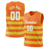 Custom Unisex Light Orange & Yellow Pattern Basketball Jersey