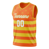 Custom Unisex Light Orange & Yellow Pattern Basketball Jersey BS0000391112