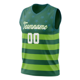 Custom Unisex Kelly Green & Green Pattern Basketball Jersey BS0000391514