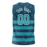 Custom Unisex Dark Aqua & Teal Pattern Basketball Jersey BS0000391617