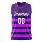 Custom Unisex Purple & Dark Purple Pattern Basketball Jersey BS0000392322