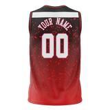 Custom Unisex Red & Black Pattern Basketball Jersey BS0000400901