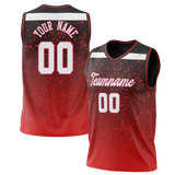 Custom Unisex Red & Black Pattern Basketball Jersey