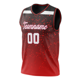 Custom Unisex Red & Black Pattern Basketball Jersey BS0000400901