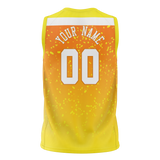 Custom Unisex Yellow & Light Orange Pattern Basketball Jersey BS0000401211