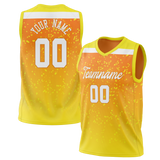 Custom Unisex Yellow & Light Orange Pattern Basketball Jersey BS0000401211