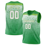 Custom Unisex Kelly Green & Green Pattern Basketball Jersey BS0000401514