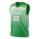 Custom Unisex Kelly Green & Green Pattern Basketball Jersey BS0000401514