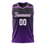 Custom Unisex Dark Purple & Purple Pattern Basketball Jersey BS0000402223