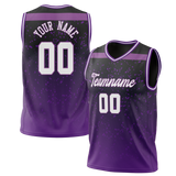 Custom Unisex Dark Purple & Purple Pattern Basketball Jersey