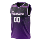 Custom Unisex Dark Purple & Purple Pattern Basketball Jersey BS0000402223