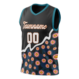 Custom Unisex Black & Red Pattern Basketball Jersey BS0000410109