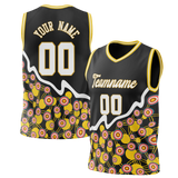 Custom Unisex Black & Yellow Pattern Basketball Jersey