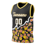 Custom Unisex Black & Yellow Pattern Basketball Jersey BS0000410112