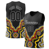 Custom Unisex Black & Yellow Pattern Basketball Jersey