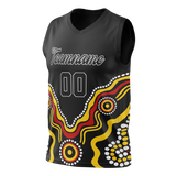 Custom Unisex Black & Yellow Pattern Basketball Jersey BS0000420112