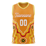 Custom Unisex Light Orange & Yellow Pattern Basketball Jersey BS0000421112