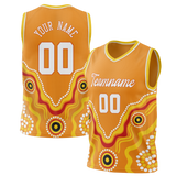 Custom Unisex Light Orange & Yellow Pattern Basketball Jersey