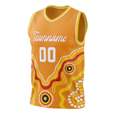 Custom Unisex Light Orange & Yellow Pattern Basketball Jersey BS0000421112