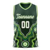 Custom Unisex Kelly Green & Green Pattern Basketball Jersey BS0000421514