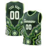 Custom Unisex Kelly Green & Green Pattern Basketball Jersey