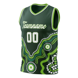 Custom Unisex Kelly Green & Green Pattern Basketball Jersey BS0000421514