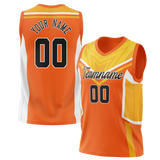 Custom Unisex Light Orange & Yellow Pattern Basketball Jersey