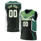 Custom Unisex Kelly Green & Green Pattern Basketball Jersey