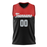 Custom Unisex Black & Red Pattern Basketball Jersey BS0000440109