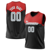 Custom Unisex Black & Red Pattern Basketball Jersey