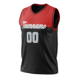 Custom Unisex Black & Red Pattern Basketball Jersey BS0000440109