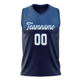 Custom Unisex Navy Blue & Royal Blue Pattern Basketball Jersey BS0000441819