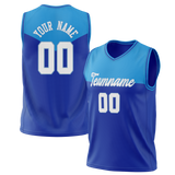 Custom Unisex Royal Blue & Light Blue Pattern Basketball Jersey BS0000441921