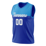 Custom Unisex Royal Blue & Light Blue Pattern Basketball Jersey BS0000441921