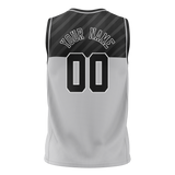 Custom Unisex Gray & Black Pattern Basketball Jersey BS0000450301