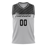 Custom Unisex Gray & Black Pattern Basketball Jersey BS0000450301