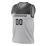 Custom Unisex Gray & Black Pattern Basketball Jersey BS0000450301