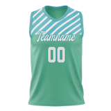 Custom Unisex Teal & Light Blue Pattern Basketball Jersey BS0000451721