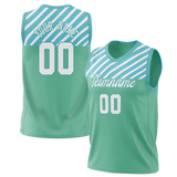 Custom Unisex Teal & Light Blue Pattern Basketball Jersey