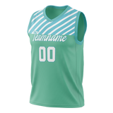 Custom Unisex Teal & Light Blue Pattern Basketball Jersey BS0000451721