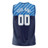 Custom Unisex Navy Blue & Blue Pattern Basketball Jersey BS0000451820