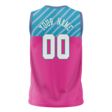 Custom Unisex Pink & Light Blue Pattern Basketball Jersey BS0000452521