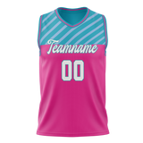 Custom Unisex Pink & Light Blue Pattern Basketball Jersey BS0000452521