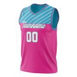 Custom Unisex Pink & Light Blue Pattern Basketball Jersey BS0000452521